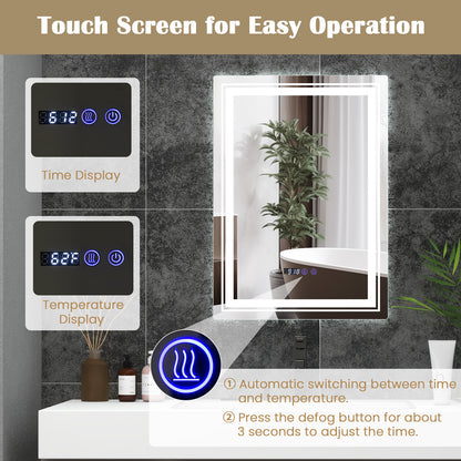 Anti-Fog Bathroom Led Vanity Mirror with 3 Colors 3000-6500K