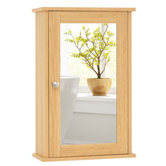 Bathroom Medicine Cabinet with Mirror and Adjustable Shelf-Natural