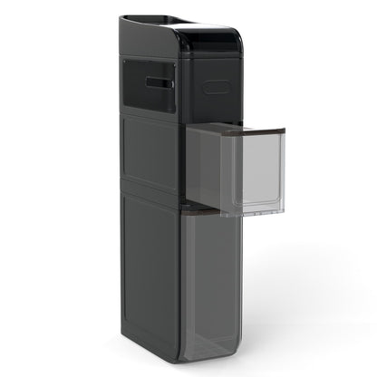 4-Tier Bathroom Storage Cabinet with 2 Drawers and Tissue Box-Black