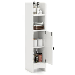 Bathroom Storage Cabinet with Door and Adjustable Shelves-White