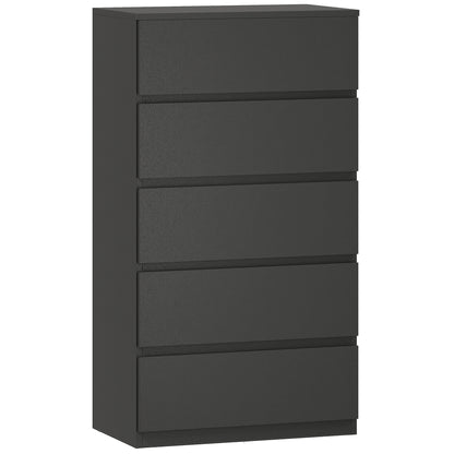 HOMCOM Chest of Drawers, 5-Drawer Storage Cabinets, Modern Dresser, Storage Drawer Unit for Bedroom