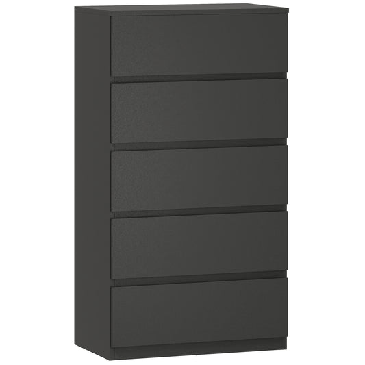 HOMCOM Chest of Drawers, 5-Drawer Storage Cabinets, Modern Dresser, Storage Drawer Unit for Bedroom