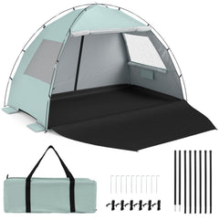 Beach Tent Sun Shelter with Canopy Carry Bag for 5-6 Person-Green