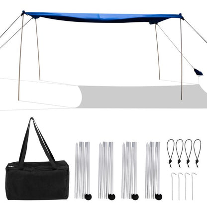 Beach Canopy Shields 300 x 300 cm Beach Tent Sun Shelter Fit 6-8 People-Blue