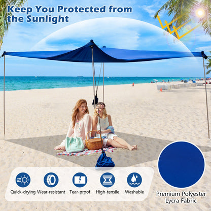 Beach Canopy Shields 300 x 300 cm Beach Tent Sun Shelter Fit 6-8 People-Blue