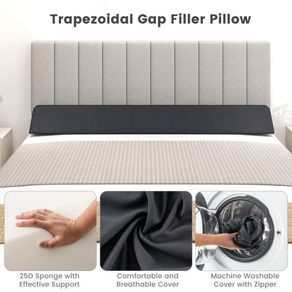 Bed Wedge Pillow  with 2 Storage Pockets-Queen Size