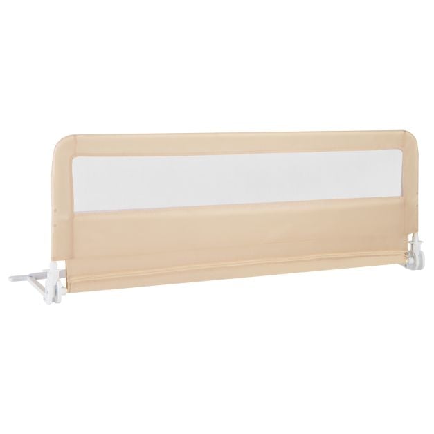 Height Adjustable Bed Rail with Mesh Cloth for Toddlers-Beige