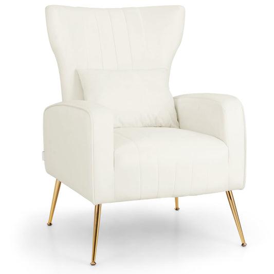 Bedroom Lounge Set with Velvet Accent Chair and Record Player Stand