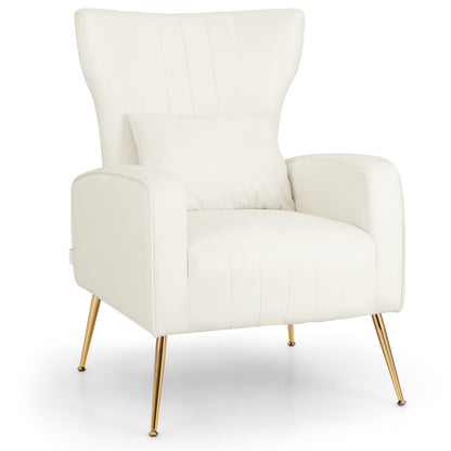 Bedroom Lounge Set with Velvet Accent Chair and Record Player Stand