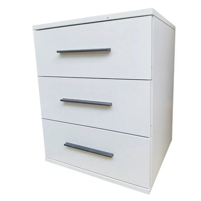 Bedside Table WINSTEAD 3 Drawer Nightstand Matt White 45cm