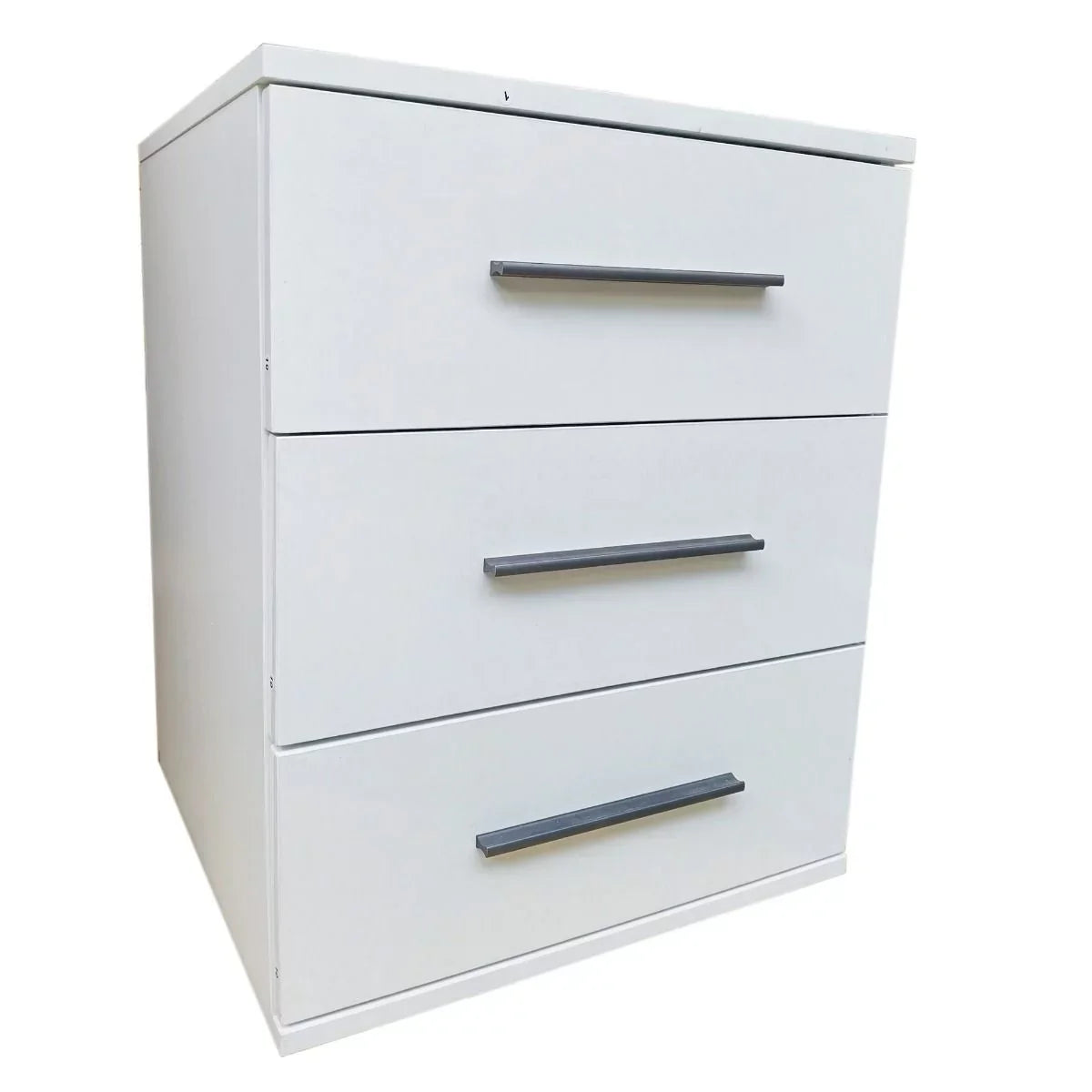 Bedside Table WINSTEAD 3 Drawer Nightstand Matt White 45cm