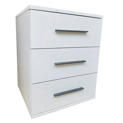 Bedside Table WINSTEAD 3 Drawer Nightstand Matt White 45cm