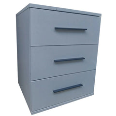 Bedside Table WINSTEAD 3 Drawer Nightstand Grey 45cm