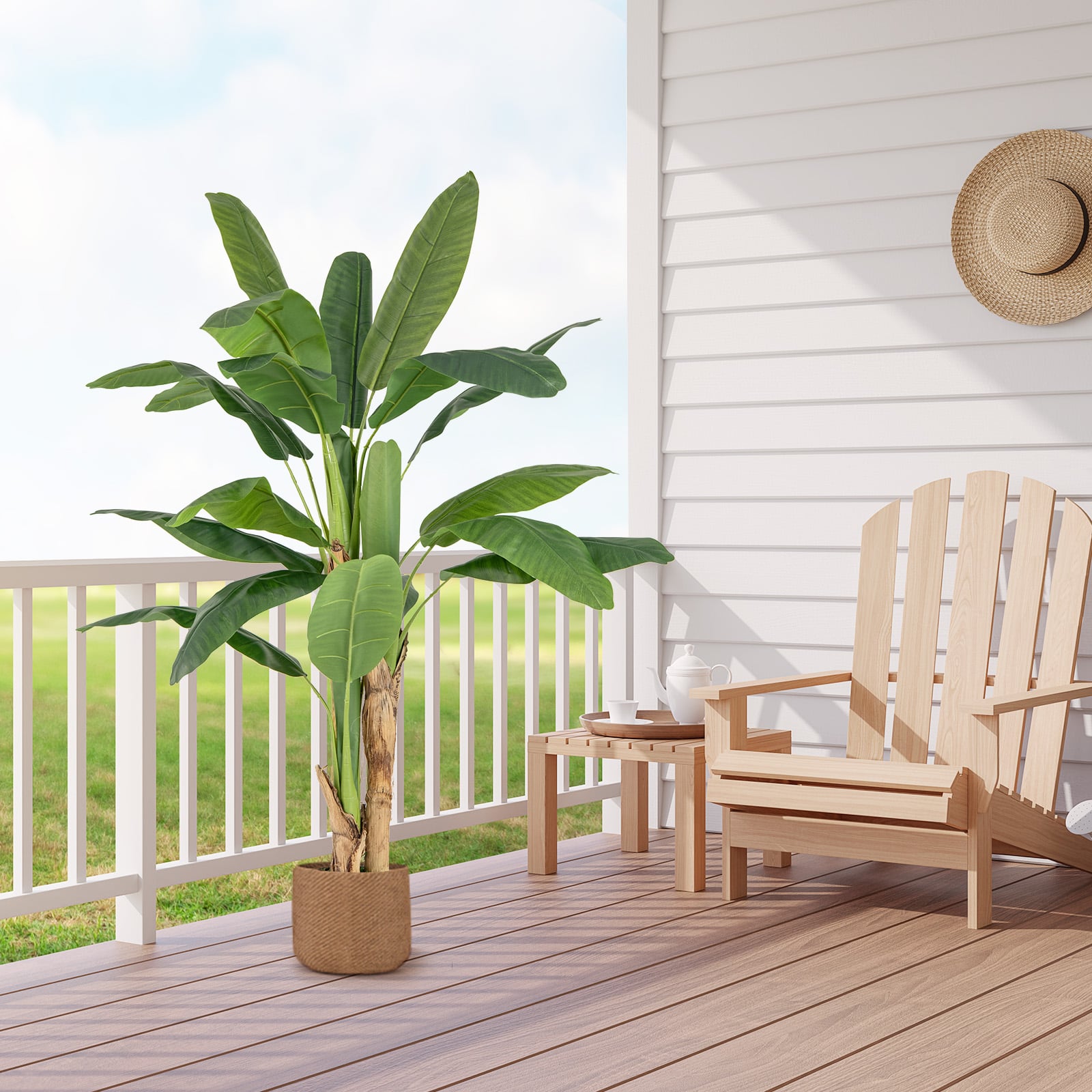 Bird of Paradise Artificial Plant Faux Banana Leaf Tree