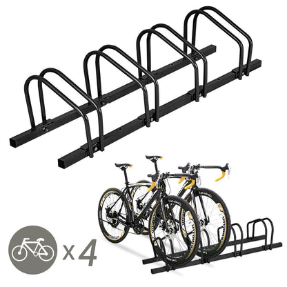 4-Bike Garage Bicycle Storage Rack-Black