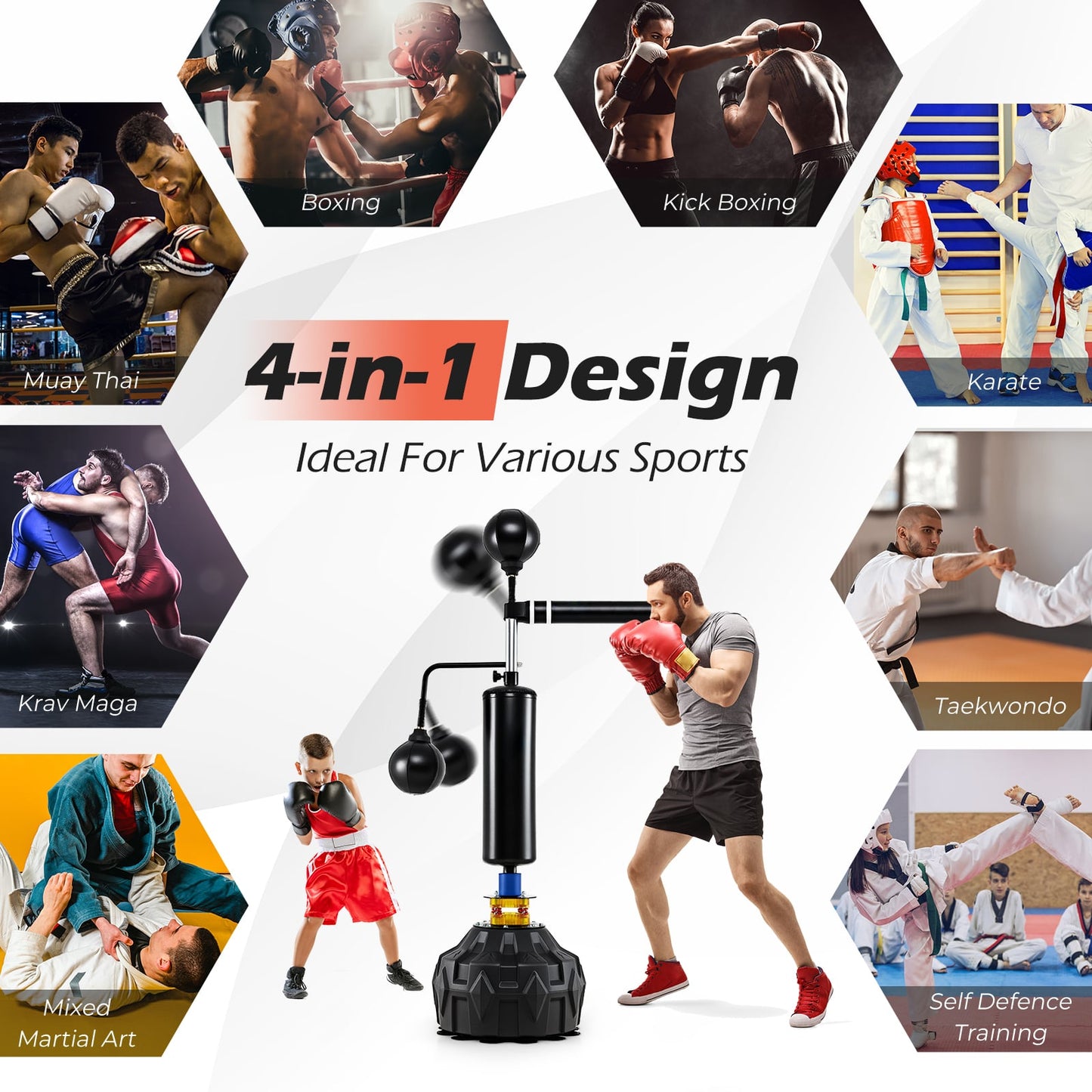 Boxing Speed Trainer Freestanding 360° Spinning Bar