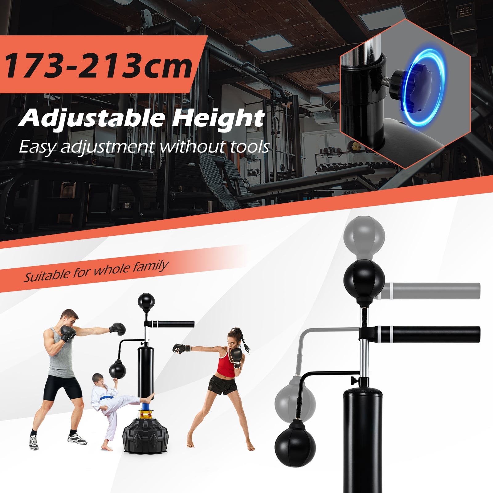 Boxing Speed Trainer Freestanding 360° Spinning Bar