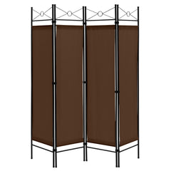 6 Feet 4-Panel Light Weight Room Divider with Polyester Cloth-Brown
