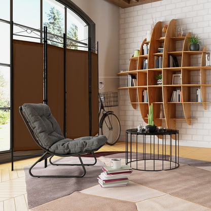 6 Feet 4-Panel Light Weight Room Divider with Polyester Cloth-Brown