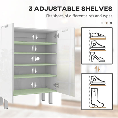 HOMCOM Five-Shelf Shoe Storage Cupboard - White