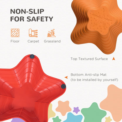 Outsunny 11-Piece Balance Stepping Stones for Kids Starfish Style Non-slip Obstacle Course Stackable Balance Blocks Garden Toys Encourage Toddler Sensory Toys Indoor Outdoor - Multicoloured