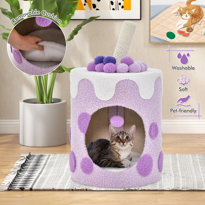 Bubble Tea Cat Tree Tower with Scratching Post-Purple