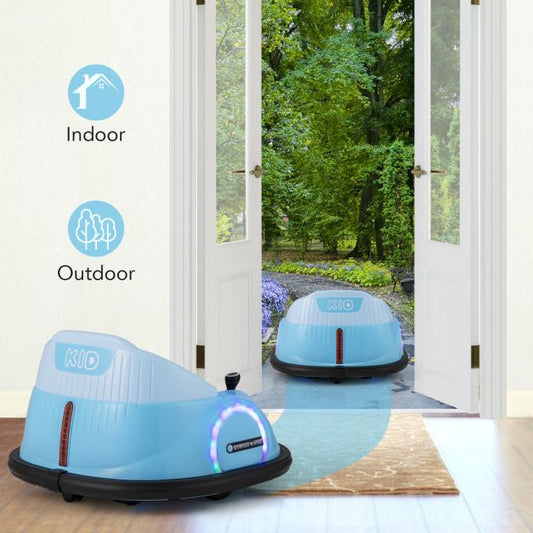 Kids Ride on Battery Powered Bumping Car with Flashing LED Lights-Navy