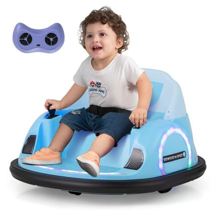 Kids Ride on Battery Powered Bumping Car with Flashing LED Lights-Navy