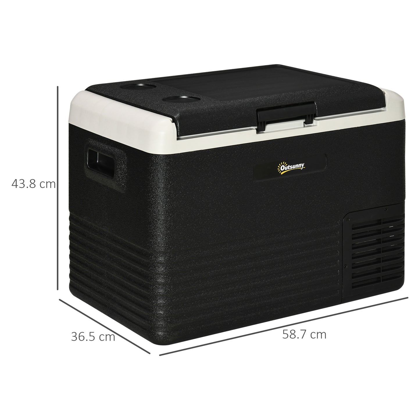 Outsunny 40L Portable Car Refrigerator - Grey and Black