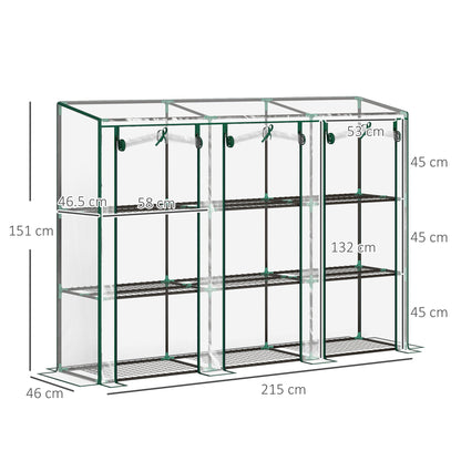 Outsunny 46 x 215cm Nine-Shelf Greenhouse