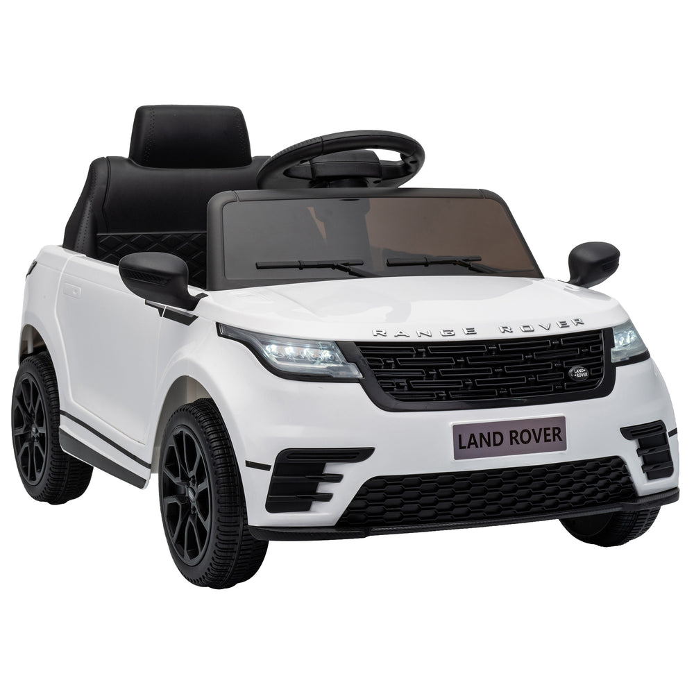 AIYAPLAY Range Rover Velar Licensed 12V Electric Car for Kids with Remote, 4-Wheel Suspension, Slow Start for 2-4 Years, White