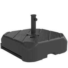 Outsunny Garden Parasol Base with Wheels, Telescopic Handle, 72 kg /45 kg Fillable Sun Umbrella Base Parasol Stand, Black