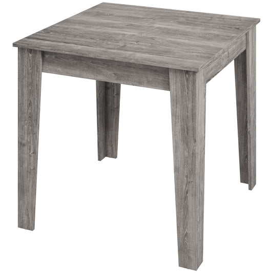 HOMCOM Dining Table for 4, 80L x 80W x 75Hcm, Modern Square Kitchen Table with Wood Effect Tabletop, Grey Wood Effect