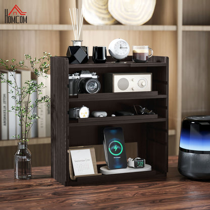 HOMCOM Four-Tier Desktop Organiser - Dark Brown