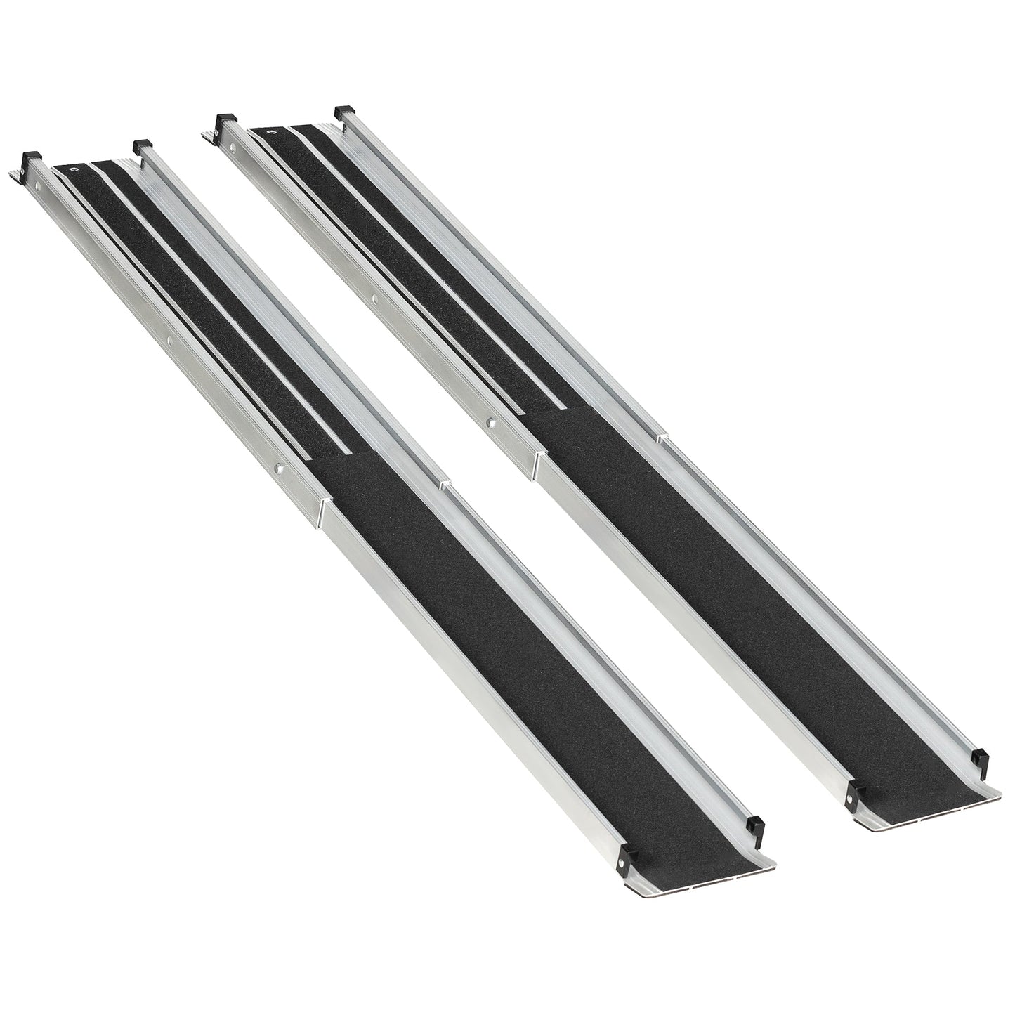 HOMCOM Set of Two 183cm Three-Level Aluminium Wheelchair Ramps