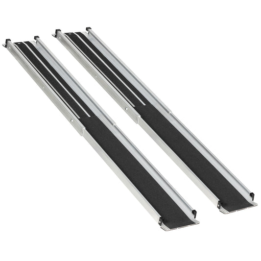HOMCOM Set of Two 183cm Three-Level Aluminium Wheelchair Ramps