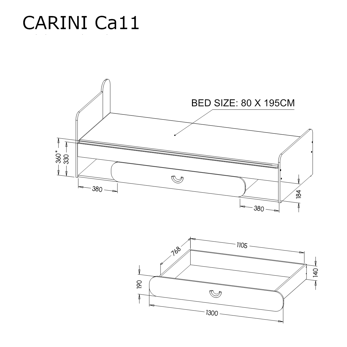 Carini CA11 Single Bed