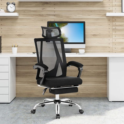 Ergonomic Recliner Mesh Office Chair with Adjustable Headrest for Home Office