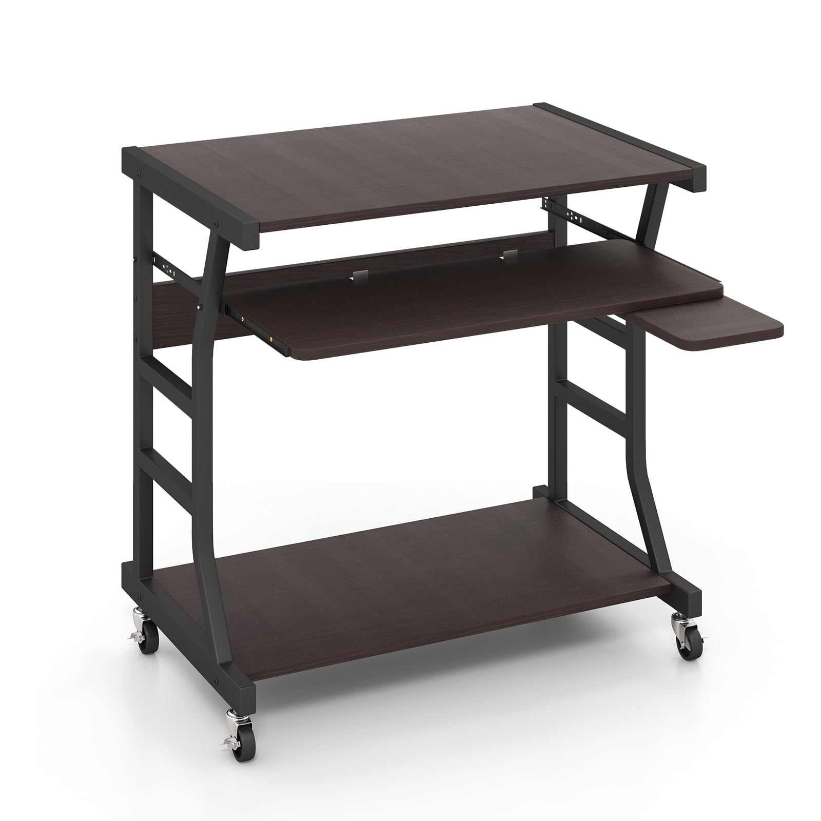 29.5" Computer Desk with Pull-out Keyboard Tray and Wheels