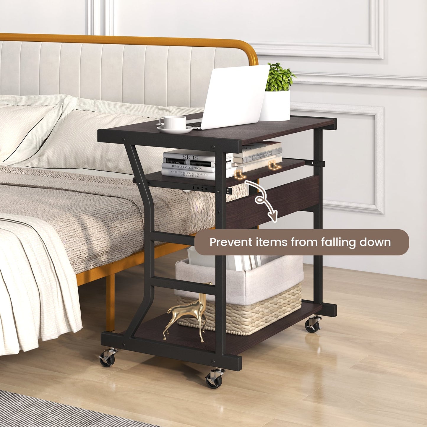 29.5" Computer Desk with Pull-out Keyboard Tray and Wheels
