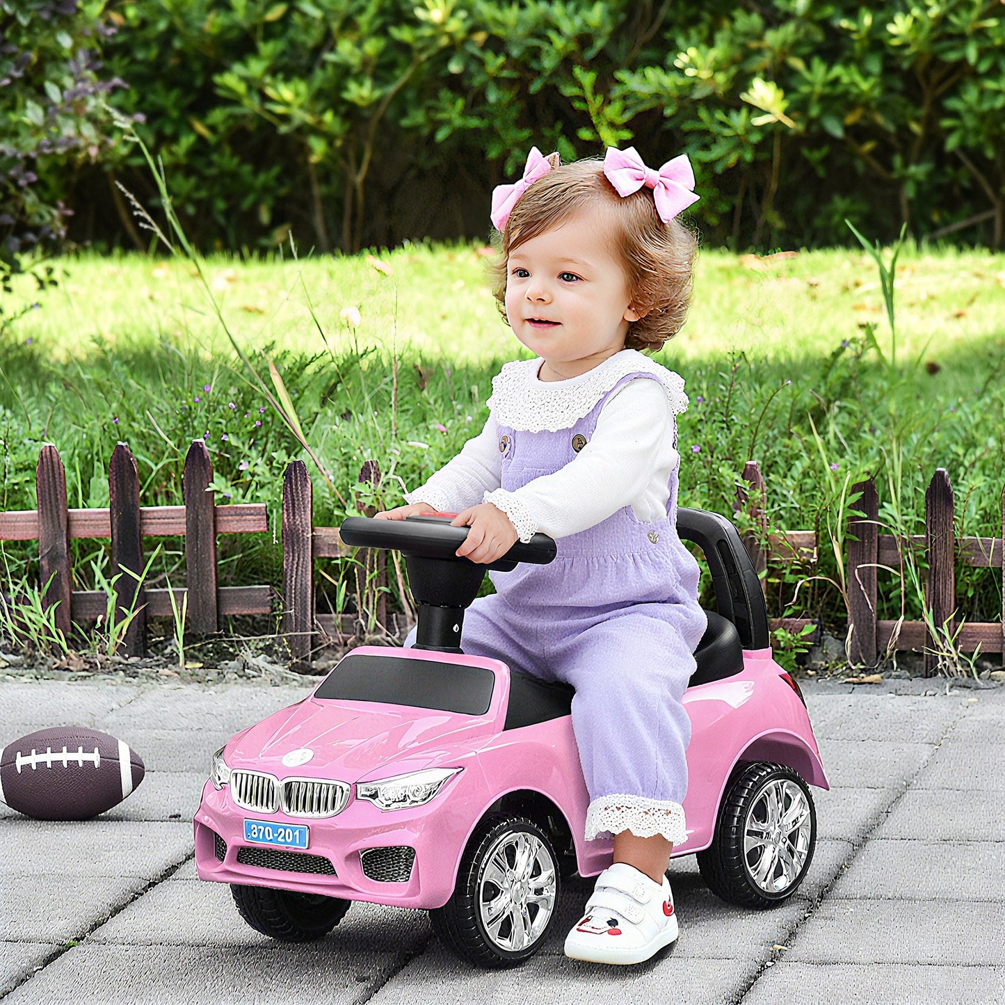 HOMCOM Ride on Car Baby Toddler Walker Foot to Floor Sliding Car Slider Pink