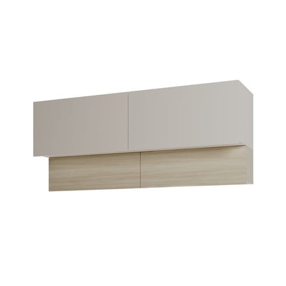 Modern wall-mounted cabinet with two doors on a white background