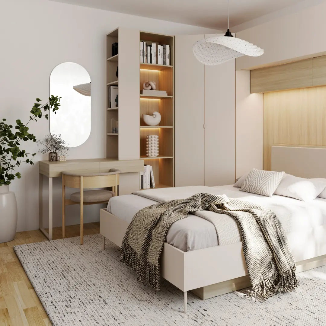 Charlie CH-22 Desk With Bookcase & Mirror 100cm