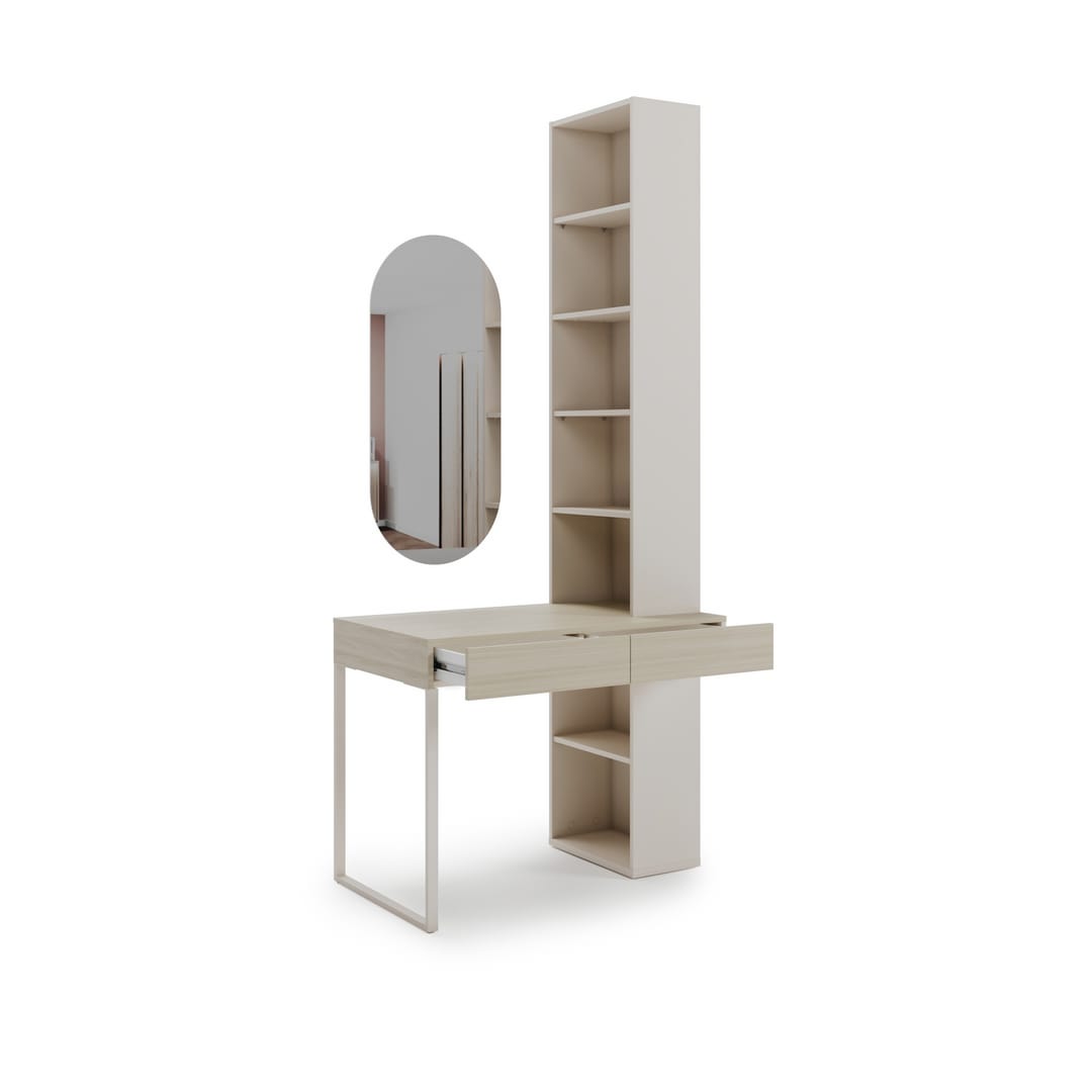 Charlie CH-22 Desk With Bookcase & Mirror 100cm
