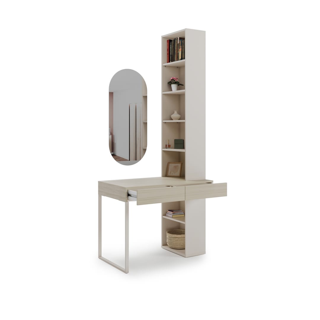 Charlie CH-22 Desk With Bookcase & Mirror 100cm