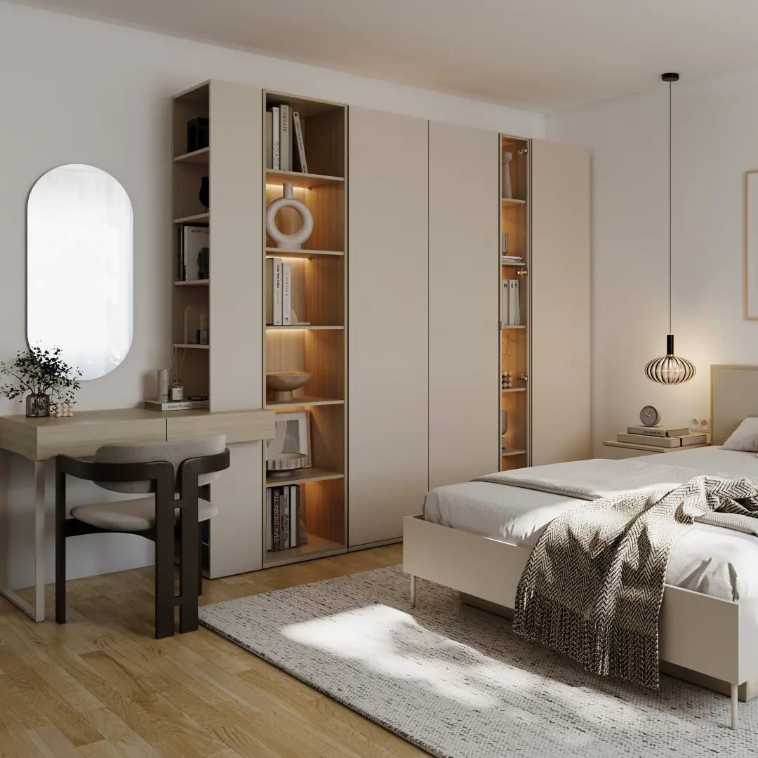 Charlie CH-22 Desk With Bookcase & Mirror 100cm