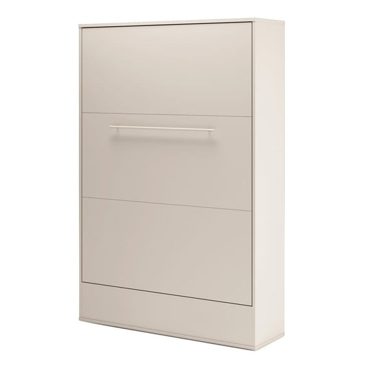 Beige shoe cabinet with three drawers on a white background
