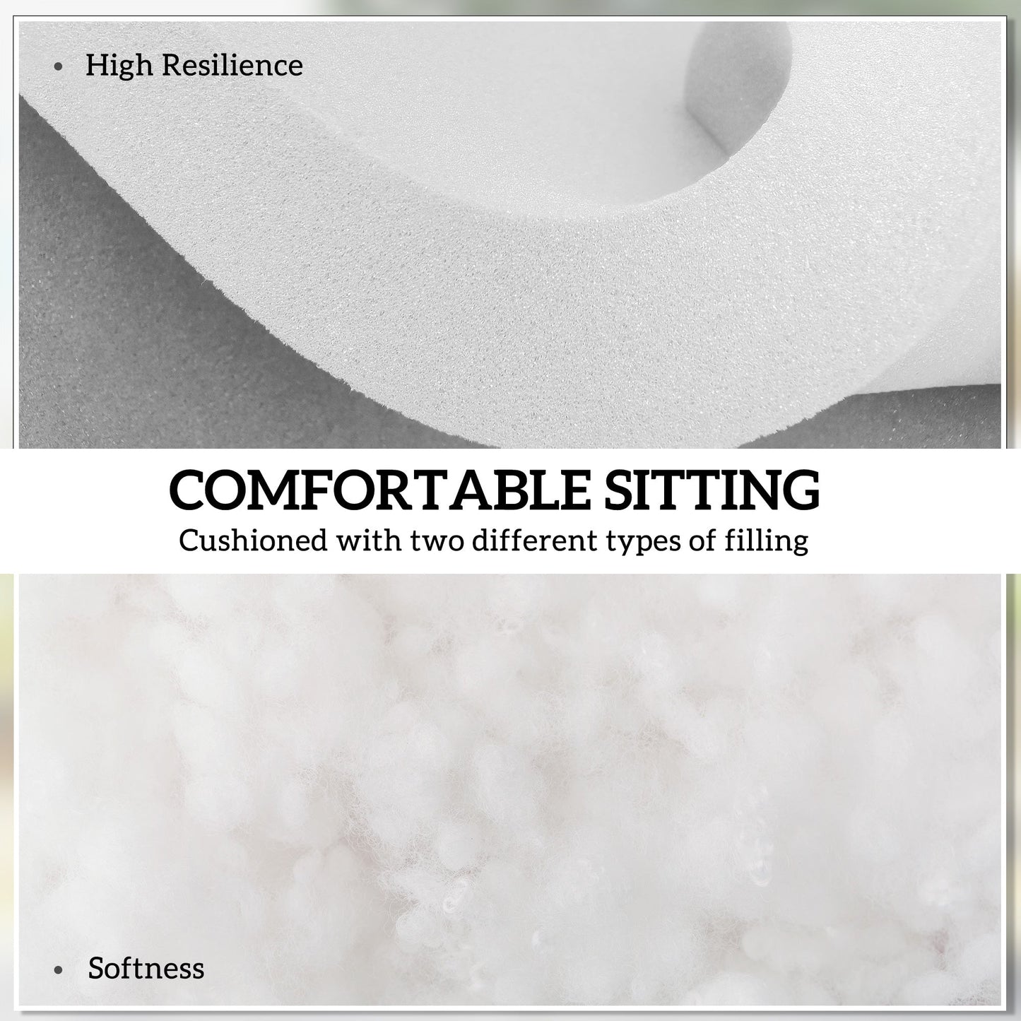 Outsunny Set of 4 Garden Seat Cushion with Ties, 42 x 42cm Replacement Dining Chair Seat Pad, Light Grey