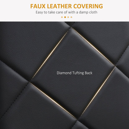 HOMCOM Set of 4 Faux Leather Dining Chairs - Black