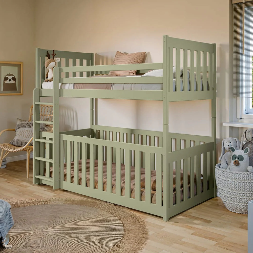 Wooden Bunk Bed Cris with Cot Bed